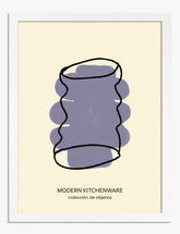 Wavy Lines Kitchen Charm Art Print - White