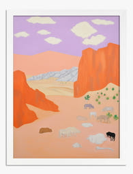 Desert Serenity Scene Art Print - White