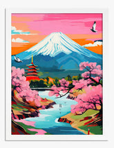 Sakura Dreamscape Art Print - White