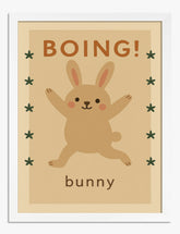 Boing Bunny Joy Art Print - White