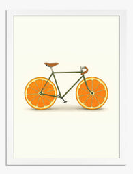 Citrus Cycle Art Print - White