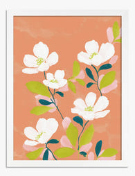 Spring Blossom Branches Art Print White