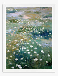 Whispering Wildflower Field Art Print - White