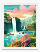 Waterfall Escape Art Print - White