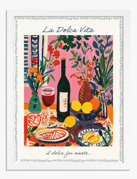 Vibrant Italian Table Art Print - White