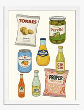 Snack & Sip Delight Art Print - White