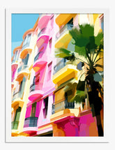 Vibrant Barcelona Glow Art Print White