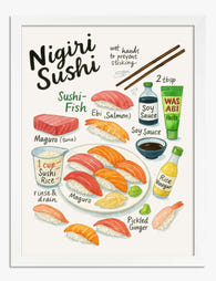Sushi Art Delight Art Print - White