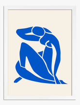 Matisses Blue Elegance Art Print - White