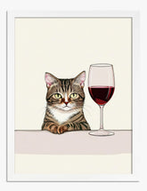 Whiskers & Wine Art Print - White