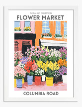 Columbia Road Blossoms Art Print - White