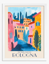Colorful Bologna Streets Art Print - White