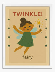 Twinkle Fairy Delight Art Print - White