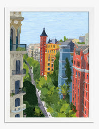 Barcelona Sunshine View Art Print - White