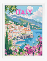 Amalfi Coast Bliss Art Print - White