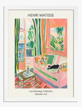 Matisse Tropical Cat Lounge Art Print - White