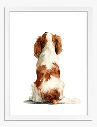 Loyal Companion Watercolor Art Print White