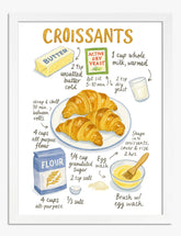 Delightful Croissant Recipe Art Print - White