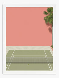 Modern Palm Tennis Vibe Art Print White