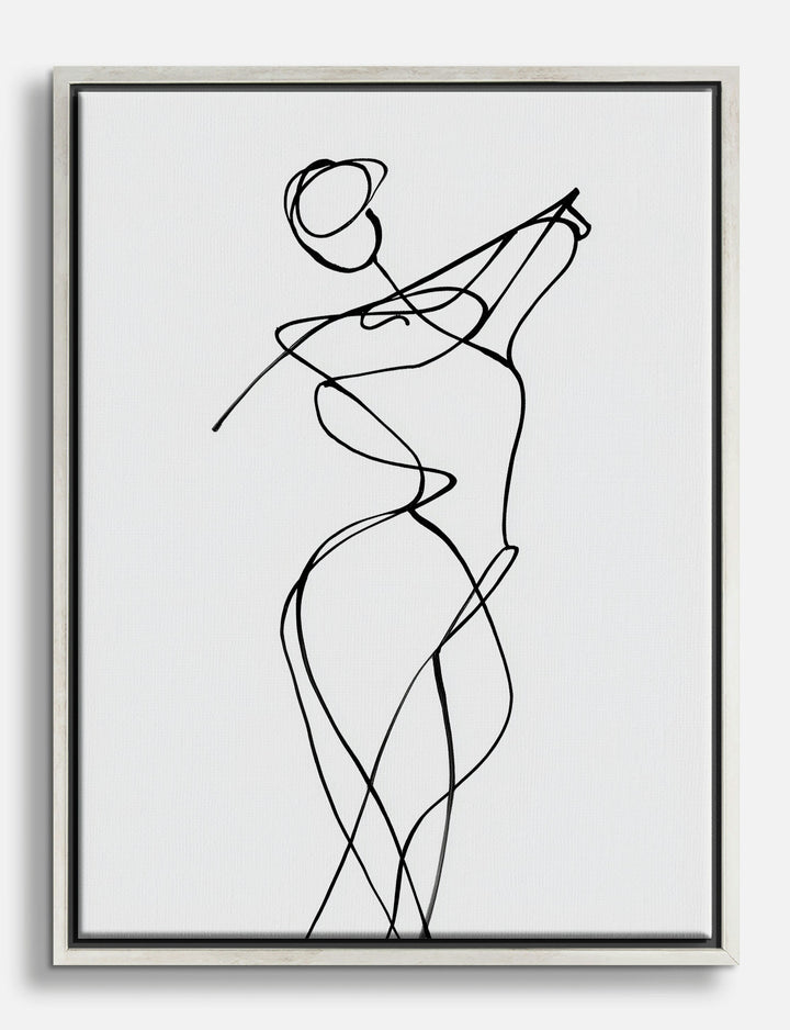Graceful Minimalist Muse Canvas Print Silver