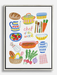 Chef of the Week Canvas Print Silver