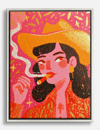 Sassy Cowgirl Vibes Canvas Print Silver
