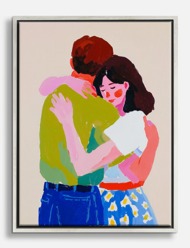 Warm Embrace Canvas Print Silver
