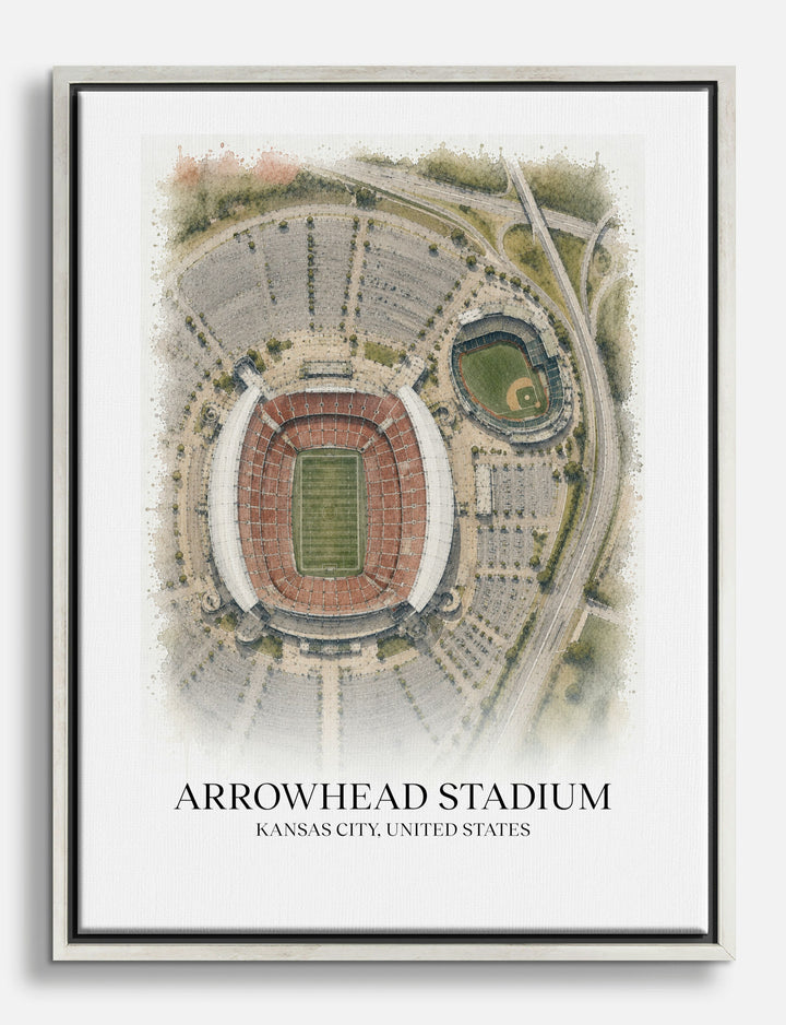 Arrowhead Stadium From Above Canvas Print Silver