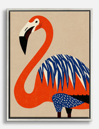 Bold Flamingo Canvas Print Silver