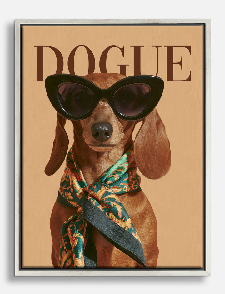 Dogue — Dachshund in Shades Canvas Print Silver