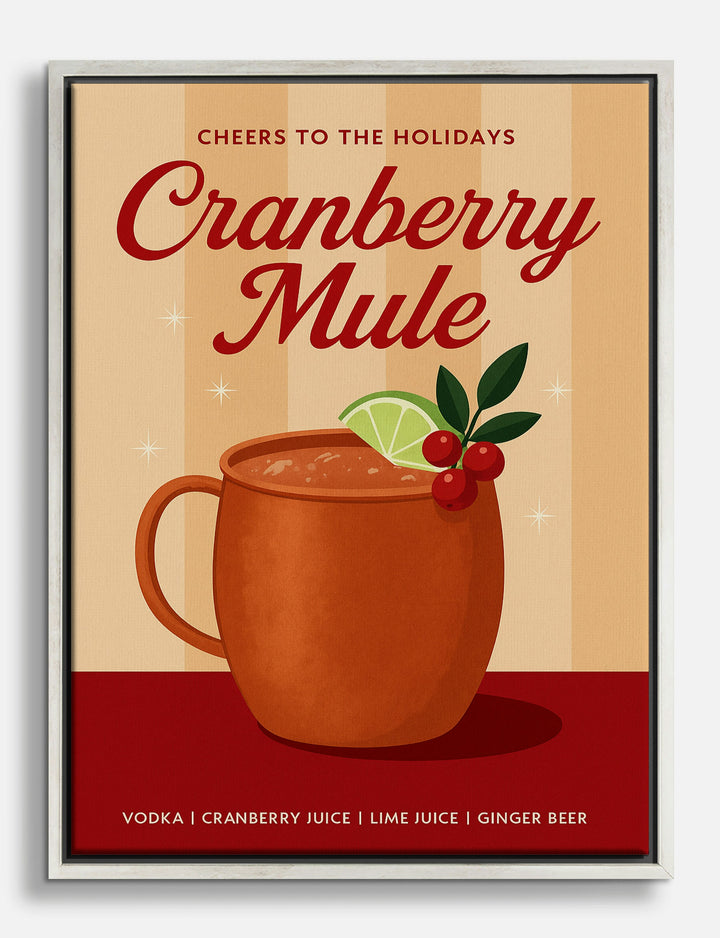 Holiday Cranberry Mule Canvas Print Silver