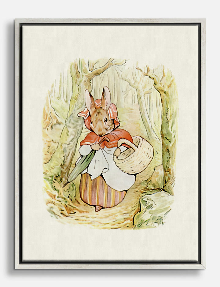 Mrs. Rabbit by Beatrix Potter Canvas Print Silver