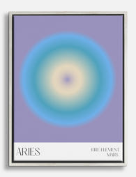 Aries Vibe Burst Canvas Print Silver