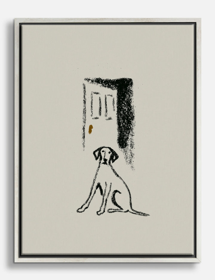 Loyal Companion Minimalist Canvas Print Silver