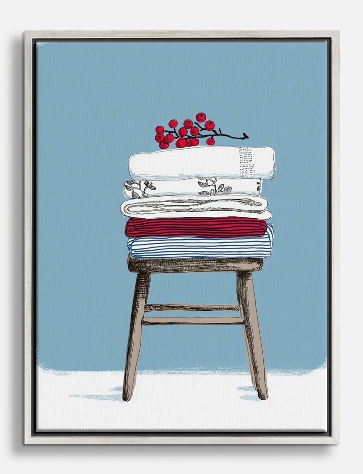 Freshly Folded Charm Canvas Print Silver