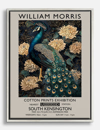 Peacock Elegance by Morris Canvas Print Silver