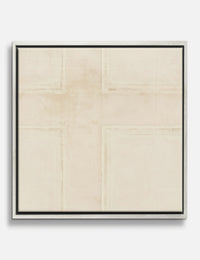 Quiet Cross in Cream Canvas Print Silver
