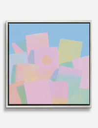 Paper Stack Pastel Abstract Canvas Print Silver