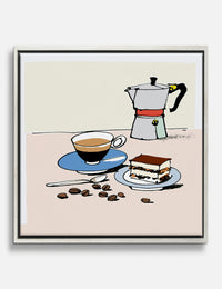 Espresso and Tiramisu Canvas Print Silver