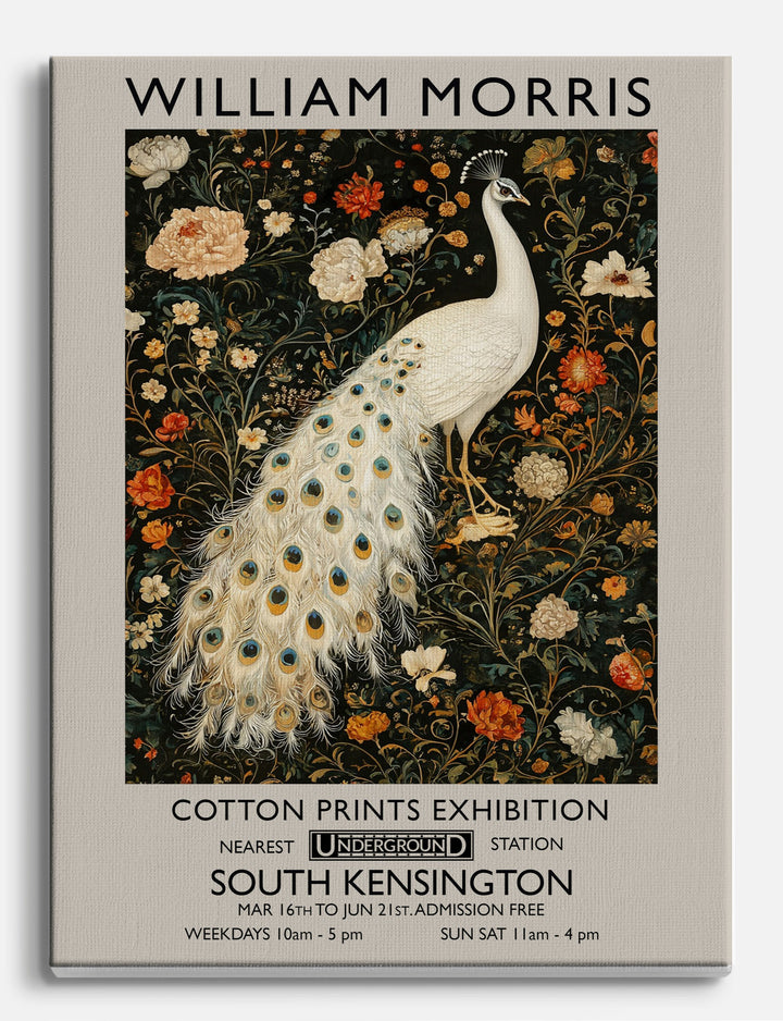 William Morris Peacock Canvas Print Unframed