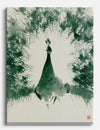 Green Ink Peacock Canvas Print Unframed