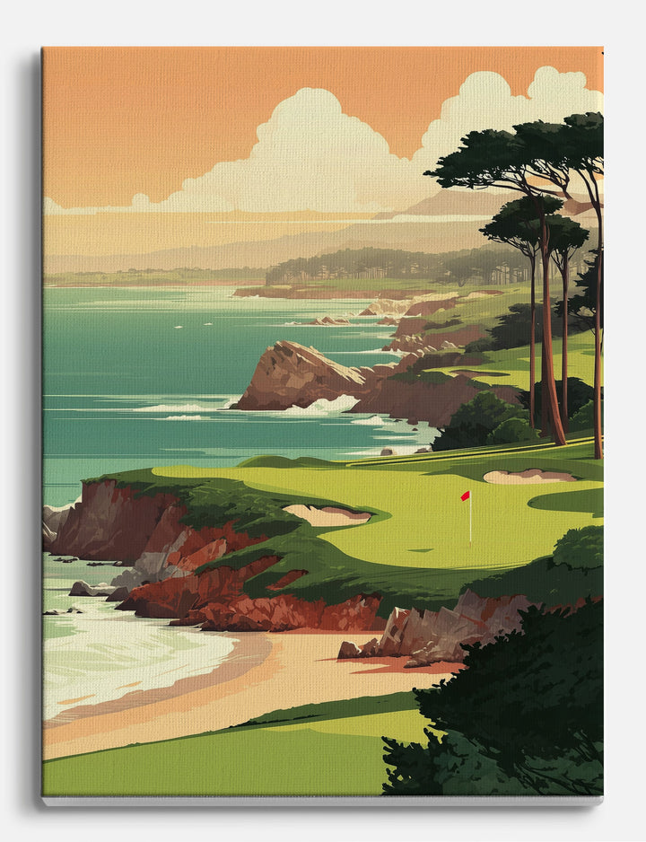 Coastal Golf Serenity Canvas Print Unframed