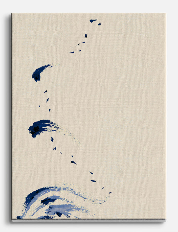 Blue Ink Ascent Canvas Print Unframed