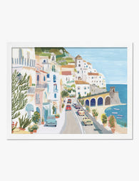 Amalfi Coastal Drive Art Print White