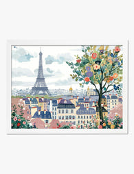 Paris in Bloom Art Print White