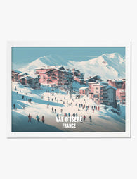 French Alps Ski Village Art Print White