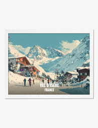 Winter in Val d’Isère Art Print White