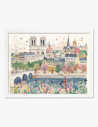 Paris in Bloom Art Print White