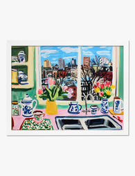 City View Kitchen Vibes Art Print White