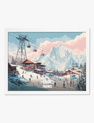 Méribel Ski Village Charm Art Print White
